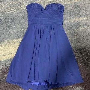 Medium Blue Strapless Cocktail Dress